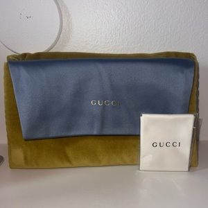 Gucci Sunglasses Limited Edition Yellow Velvet X-Large Sunglass Case Pouch